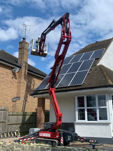 Using a mobile platform to bird proof solar panels