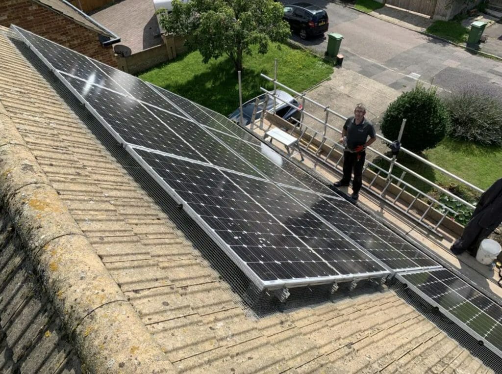 pest-tech technicians carrying out solar panel bird proofing services in Maidstone